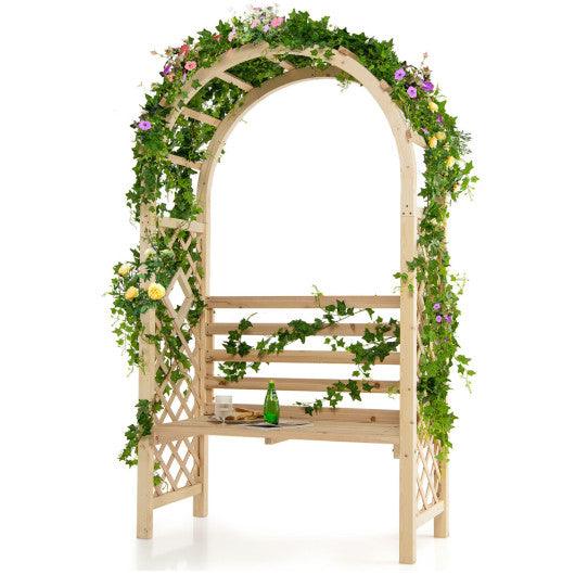 Wooden Garden Bench Arch Pergola Outdoor Arbor