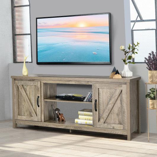 59 Inches TV Stand Media Console Center with Storage Cabinet-Natural