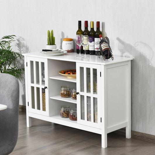 Wooden TV Stand Console Cabinet for 50 Inch TV-White