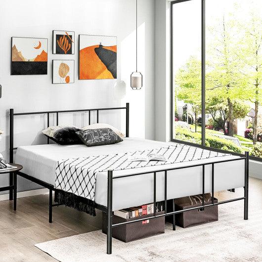 Full/Queen Size Platform Bed Frame with High Headboard-Queen Size