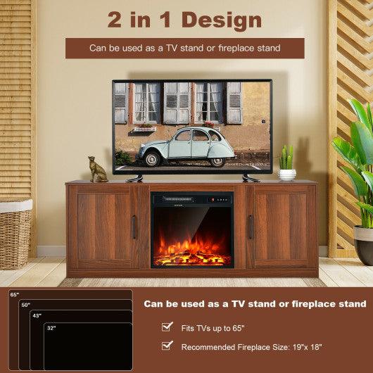 58 Inch TV Stand with 1500W Faux Fireplace for TVs up to 65 Inch-Vintage