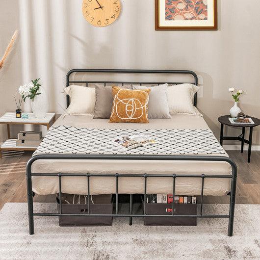 Heavy Duty Metal Platform Bed Frame with Headboard-Queen Size