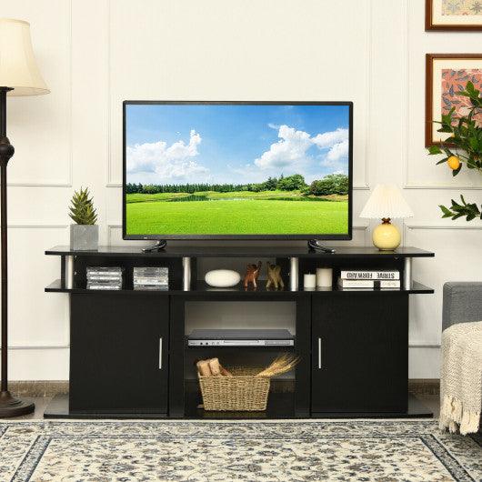 63 Inch TV Entertainment Console Center with 2 Cabinets-Black