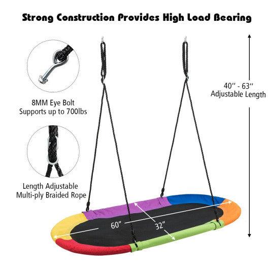 60 Inch Saucer Surf Outdoor Adjustable Swing Set-Colorful