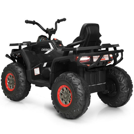 12 V Kids Electric 4-Wheeler ATV Quad with MP3 and LED Lights-Black