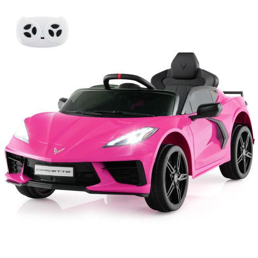 12V Electric Kids Ride On Car Licensed Chevrolet Corvette C8 with Remote Control Ages 3+ Years Old-Pink