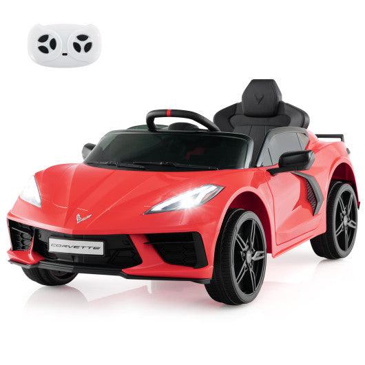 12V Electric Kids Ride On Car Licensed Chevrolet Corvette C8 with Remote Control Ages 3+ Years Old-Red