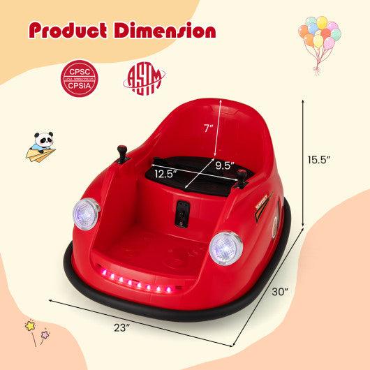 12V Electric Kids Ride on Bumper Car Battery Powered Bumping Car with Remote Control-Red