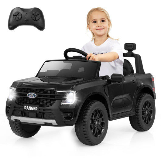 12V Electric Kids Ride on Car Licensed Ford Ranger with Remote Control and Music-Black