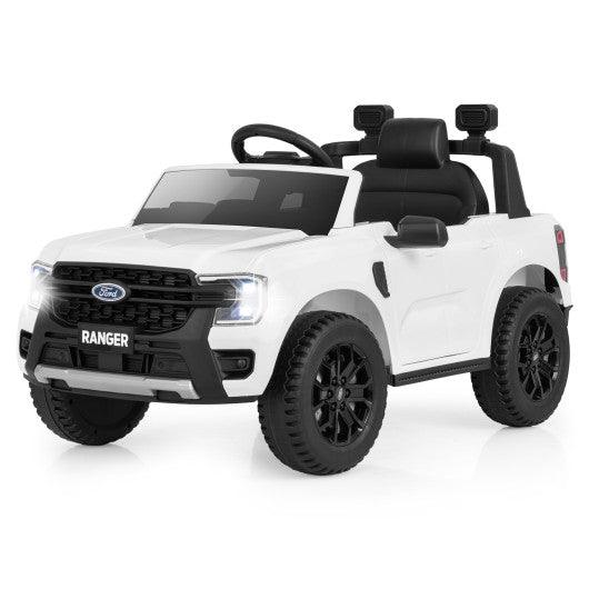 12V Electric Kids Ride on Car Licensed Ford Ranger with Remote Control and Music-White