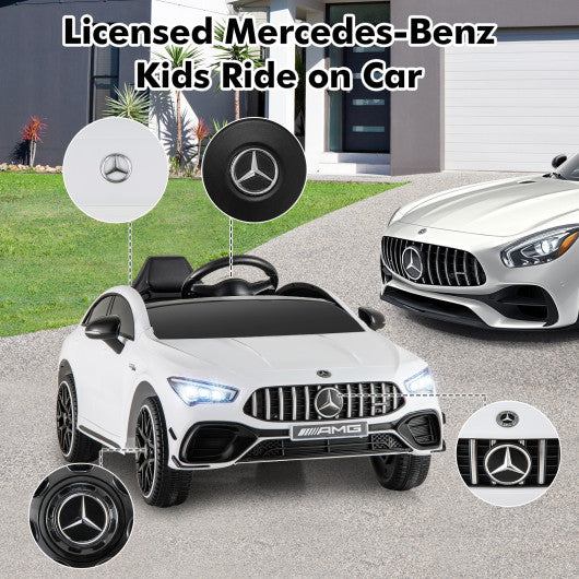 12V Kids Ride on Car Mercedes-Benz AMG CLA 45 with Remote-White