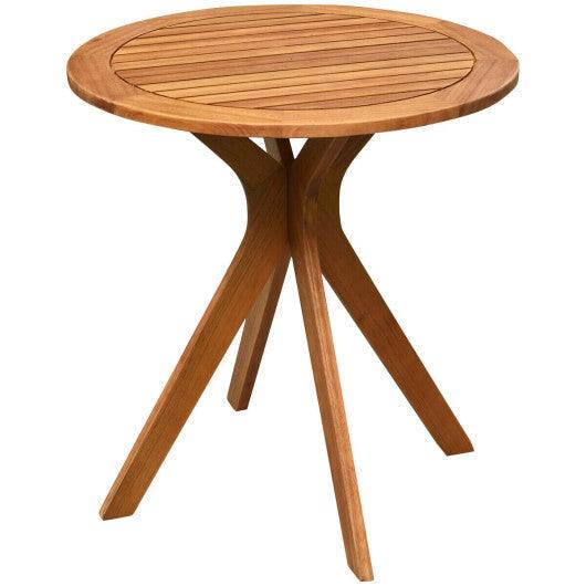 27 InchOutdoor Round Solid Wood Coffee Side Bistro Table