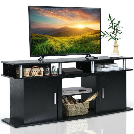 63 Inch TV Entertainment Console Center with 2 Cabinets-Black