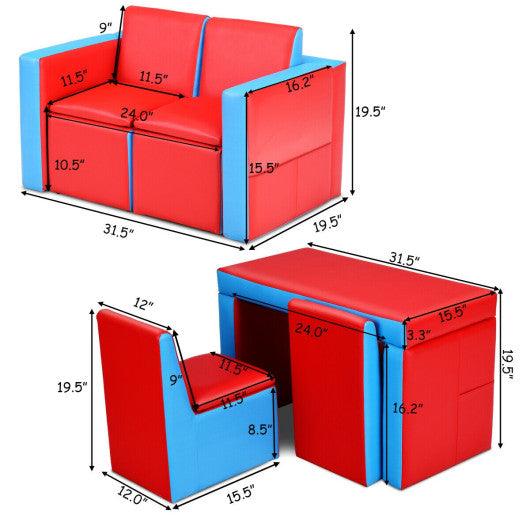 Multi-functional Kids Sofa Table Chair Set