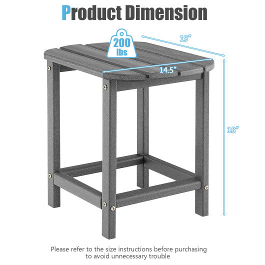 18 Inch Weather Resistant Side Table for Garden Yard Patio-Gray