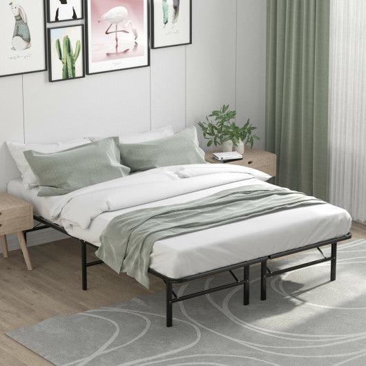 Twin/Full/Queen Size Foldable Metal Platform Bed with Tool-Free Assembly-Queen size