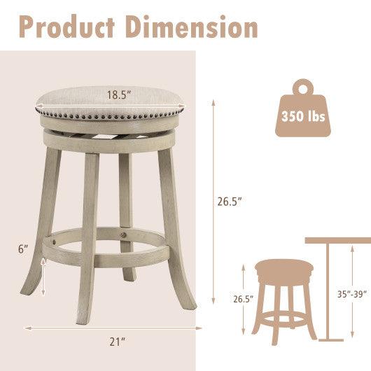 24/26 Inches Swivel Bar Stools Set of 2 wth Wooden Frame-26.5 inches