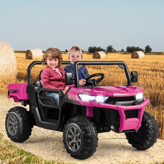 24V Ride on Dump Truck with Remote Control-Pink