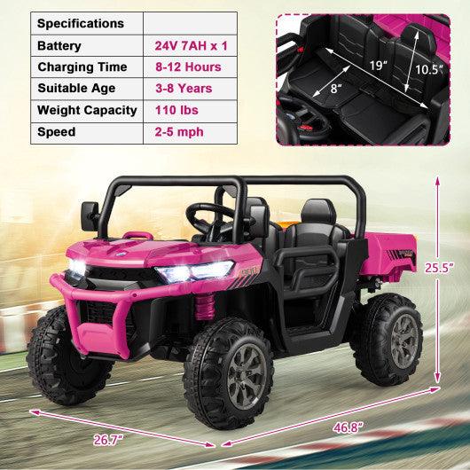 24V Ride on Dump Truck with Remote Control-Pink