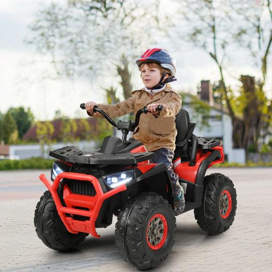 12 V Kids Electric 4-Wheeler ATV Quad with MP3 and LED Lights-Red