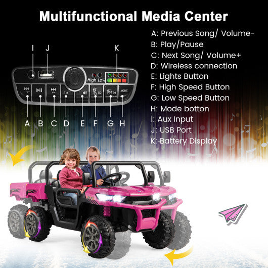 24V Ride on Dump Truck with Remote Control-Pink