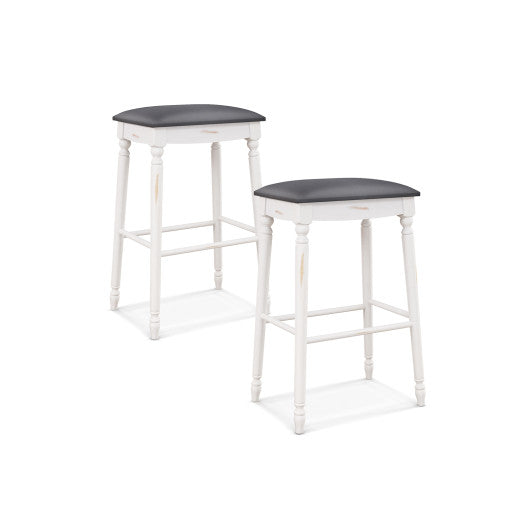29 Inch Bar Stool Set of 2 with Padded Seat Cushions and Wood Legs-29 inches