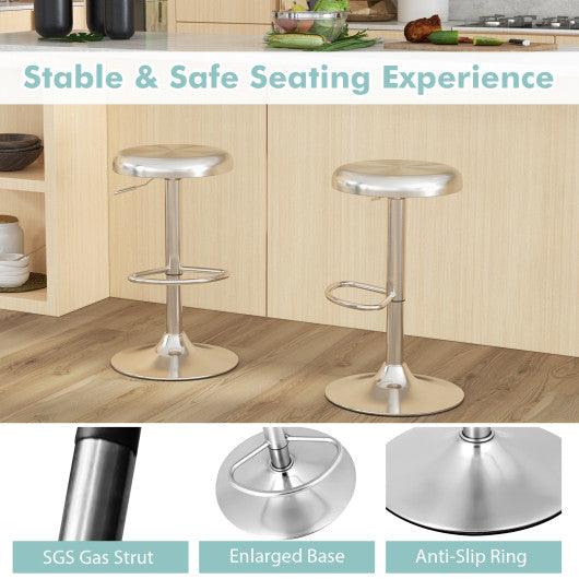 Modern Swivel Adjustable Height Bar Stool with Footrest-2 Pieces