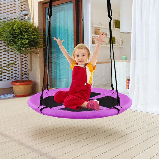 40 Inch Flying Saucer Tree Swing Indoor Outdoor Play Set-Purple