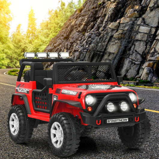 12V Kids Remote Control Electric Ride On Truck Car with Lights and Music -Red