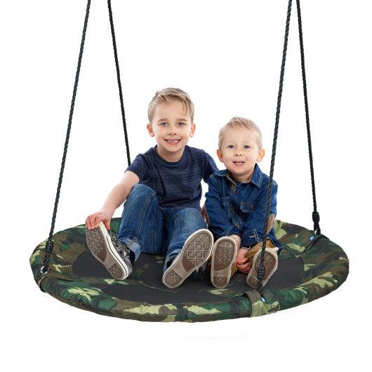 40 Inch Flying Saucer Tree Swing Outdoor Play Set with Adjustable Ropes Gift for Kids