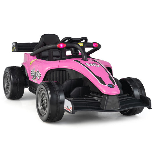 12V Kids Ride on Electric Formula Racing Car with Remote Control-Pink