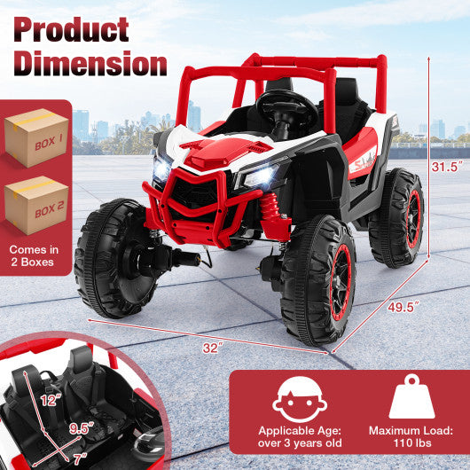 2-Seater Kids Ride on UTV with 2.4G Remote Control for over 3 Years Old Children-Red