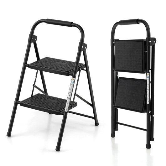 2-Step/3-Step Ladder with Wide Anti-Slip Pedal-2-Step