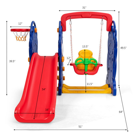 3-in-1 Toddler Climber and Swing Playset