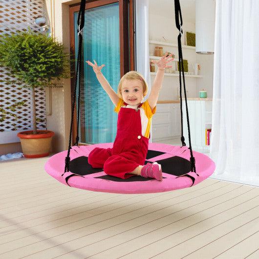 40 Inch Flying Saucer Tree Swing Indoor Outdoor Play Set-Pink