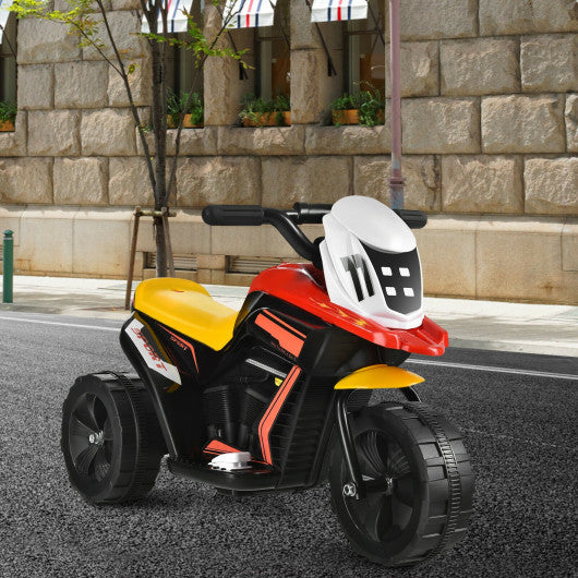 6V 3-Wheel Electric Ride-On Toy Motorcycle Trike with Music and Horn