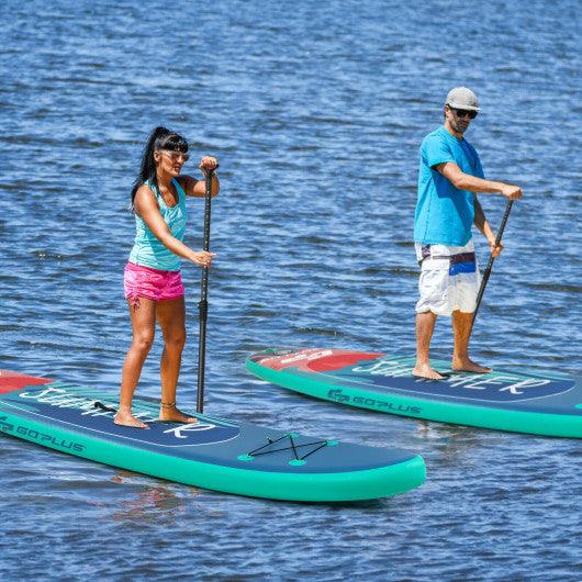 10 Feet Inflatable Stand Up Paddle Board with Backpack Leash Aluminum Paddle-L