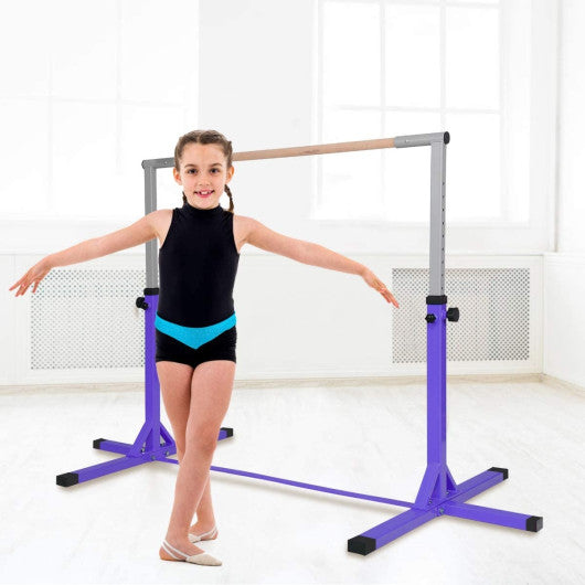 Adjustable Gymnastics Horizontal Bar for Kids-Purple