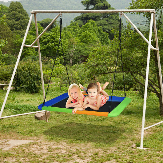 60 Inches Platform Tree Swing with 2 Hanging Straps