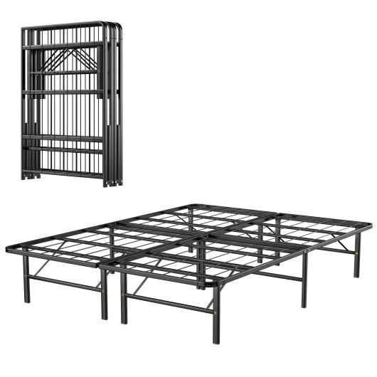 Twin/Full/Queen Size Foldable Metal Platform Bed with Tool-Free Assembly-Queen size