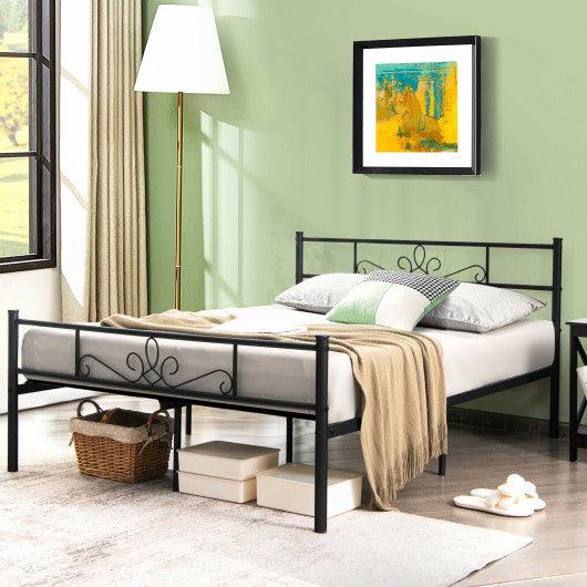 Twin/Full/Queen Size Metal Bed Frame with Headboard and Footboard-Full Size