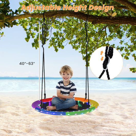 40 Inches Saucer Tree Swing for Kids and Adults-Multicolor