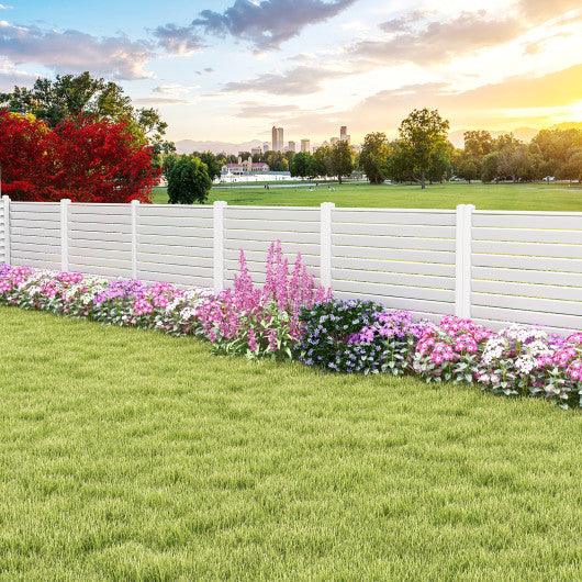 44 x 45 Inch Vinyl Picket Fence Panels with Metal Ground Stakes-White