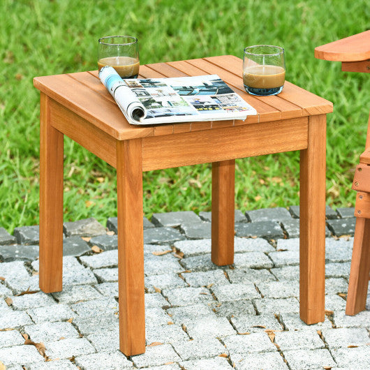 Wooden Square Patio Coffee Bistro Table-Natural