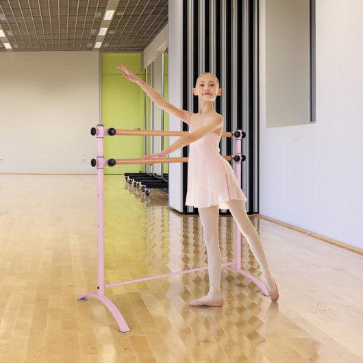 4 Foot Portable  Freestanding Double Ballet Barre-Pink