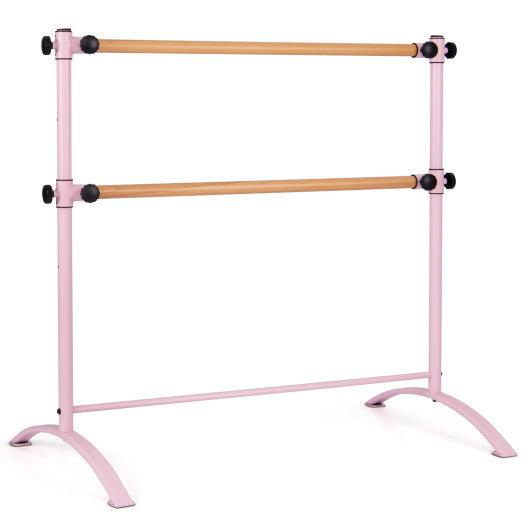 4 Foot Portable  Freestanding Double Ballet Barre-Pink