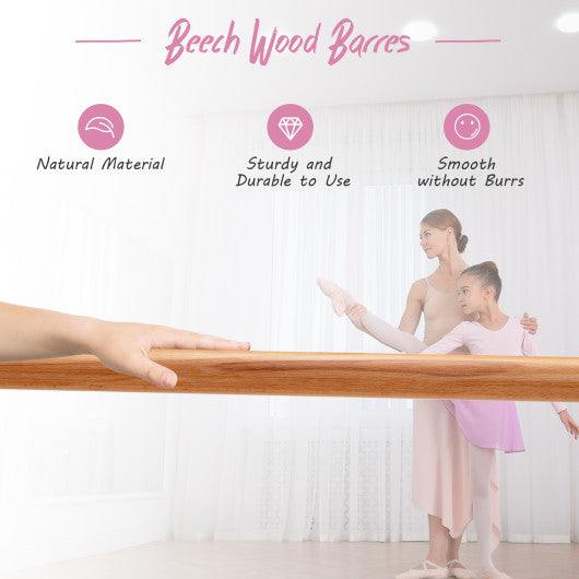 4 Foot Portable  Freestanding Double Ballet Barre-Pink