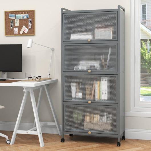 5-Tier Kitchen Baker's Rack with Flip-up PC Doors-Gray