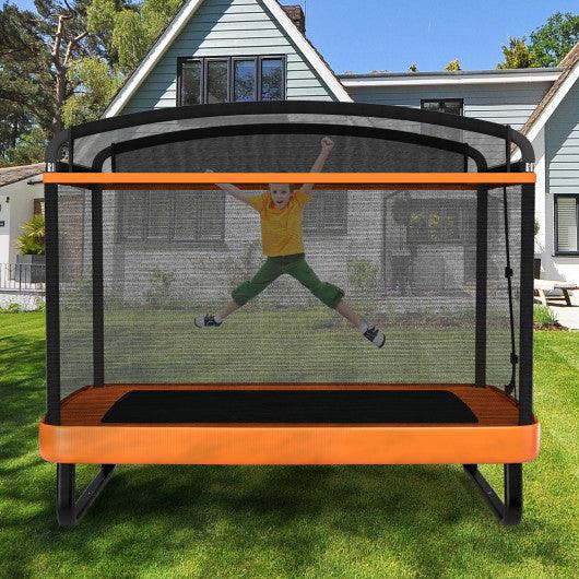 6 Feet Kids Entertaining Trampoline with Swing Safety Fence-Orange