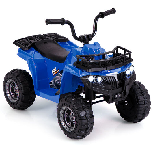 6V Kids Ride On Electric ATV with LED Headlights and MP3 Player-Blue